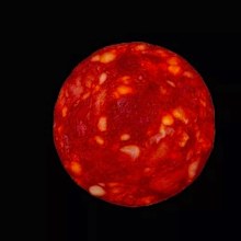 A cross-section of chorizo that Dr. Etienne Klein claimed was Proxima Centauri.