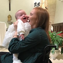 Chloe Kennedy spinal injury daughter christening