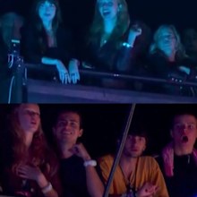 Dakota Johnson, Apple Martin & Moses Martin spotted at Coldplay Glastonbury