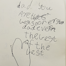 One of the return notes Charlie sent to her father.