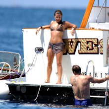 ©BAUER-GRIFFIN.COM Lisa Marie Presley and Nicolas Cage are seen on a yacht near Catalina Island NON EXCLUSIVE January 12, 2023 230112RB Los Angeles, CA