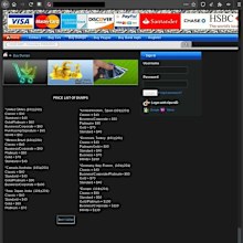 A screengrab of a dark web site selling credit cards. 