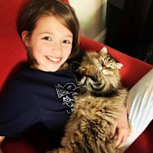 Clem and her cat Hobbes
