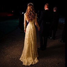 The Prince and Princess of Wales shared this photo from the state banquet with the caption 'behind the scenes'.