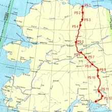 The Trans-Alaska pipeline bisects the state.
