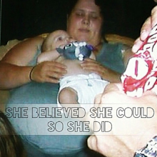 Cathy Sheargold put on a lot of weight when home with her son Archer
