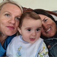 Sam McPherson and Jodie Todd with their first child, Mae