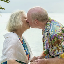 Sir Alan Bates has married his long-term partner Suzanne Sercombe on Sir Richard Branson's private Caribbean island 