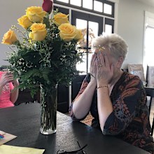 Debra received flowers from her late husband Randy, who passed away in December.