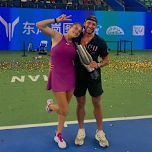 Georgios Frangulis and Aryna Sabalenka