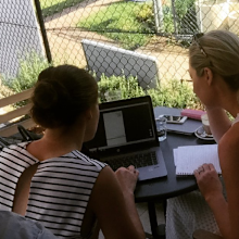 Melissa Browne working through her finances