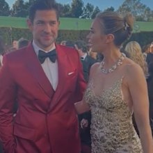 John Krasinski and Emily Blunt at the 2024 Golden Globes 