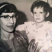 Dora Fronczac with the child she raised as her own.