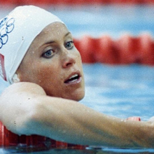 Lisa Curry following a race