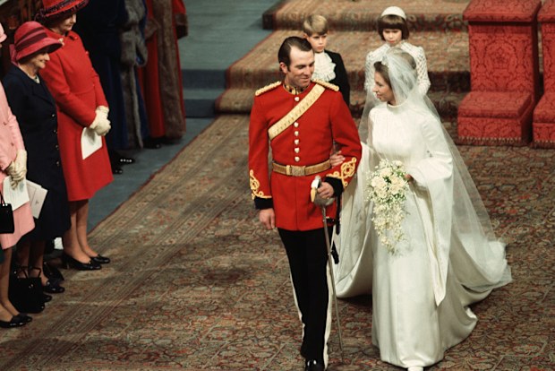 Princess Anne and Mark Phillips 1973 wedding