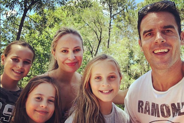 Georgette Hewitt with her family after moving to Australia in 2018.