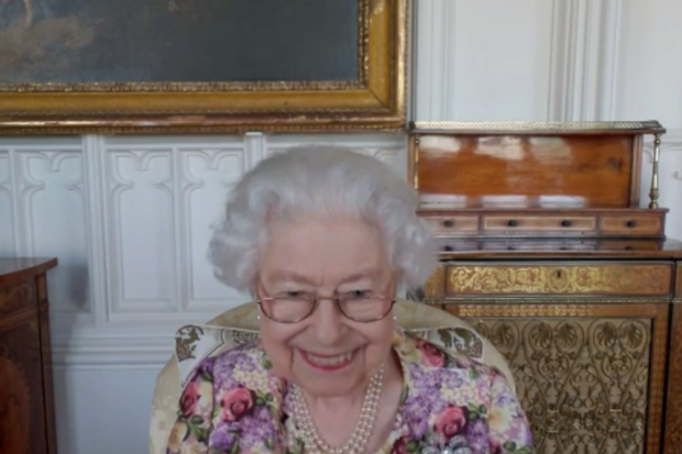 The Queen speaks to Australian of the Year Award recipients Dylan Alcott, Val Dempsey, Dr Daniel Nour and Shanna Whan ahead of her Jubilee weekend