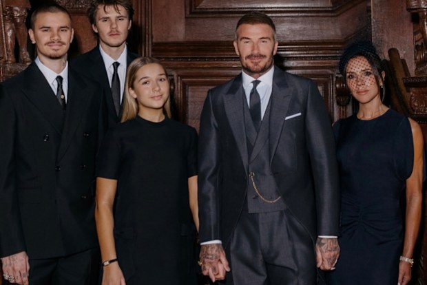 Romeo Beckham, Cruz Beckham, Harper Beckham, David Beckham and Victoria Beckham