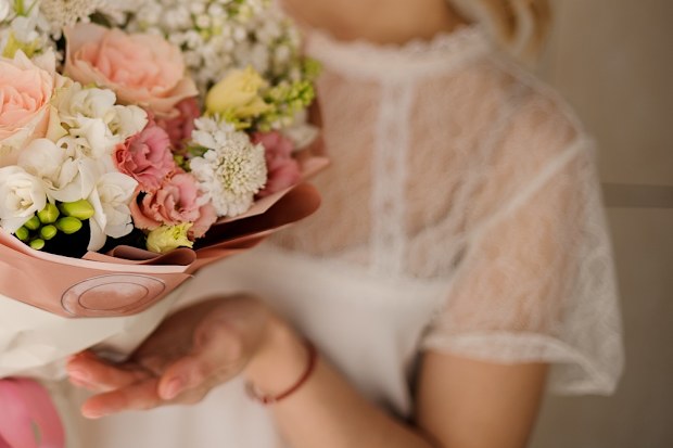 bride wearing white
