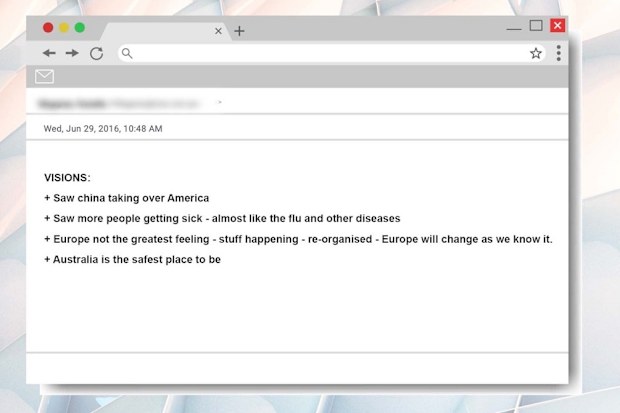 The email sent by Harry T to TV producers in 2016.