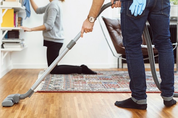 Couple cleaning