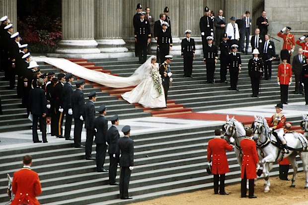 Charles and Diana leaving the cathedral after their wedding in 1981.