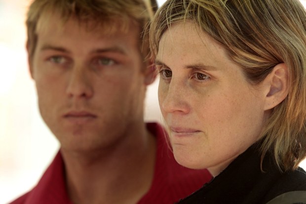Brodie Donegan and partner Nick Ball shortly after the death of their daughter Zoe.