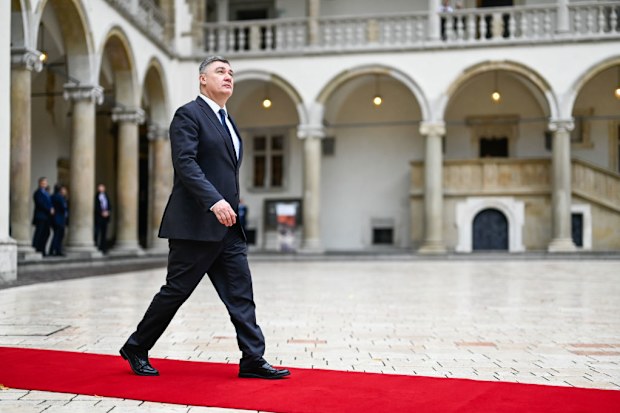 KRAKOW, POLAND - OCTOBER 11: Croatian President Zoran Milanovic arrives for the Arraiolos Group meeting at the UNESCO-listed Wawel Castle on October 11, 2024 in Krakow, Poland. The Arraiolos Group is an informal meeting of Presidents of parliamentary and semi-presidential European Union member states that meets usually once a year.  (Photo by Omar Marques/Getty Images)