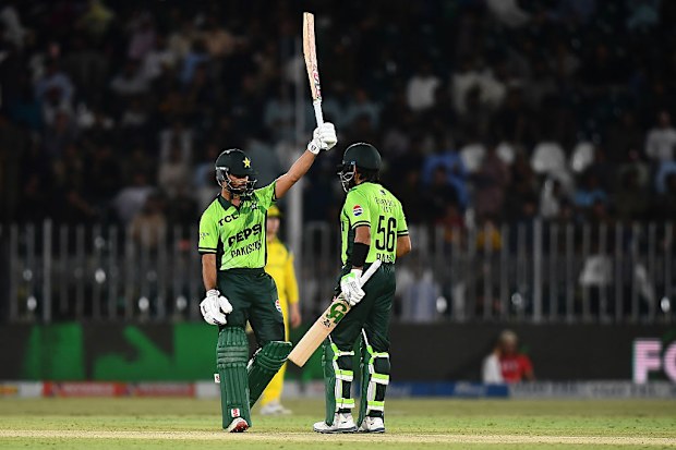 Ghazi Ghauri of Pakistan celebrates his fifty.