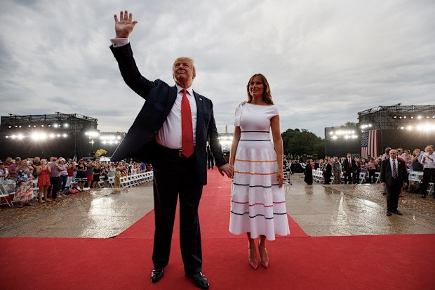 President Trump and Melania leave an Independence Day in Washington.