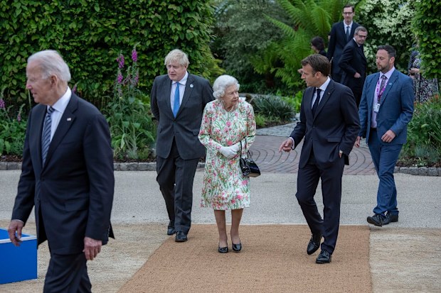 Queen Elizabeth and Boris Johnson Buckingham Palace G7 Summit