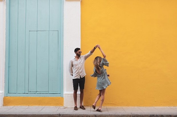Couple dancing on the street