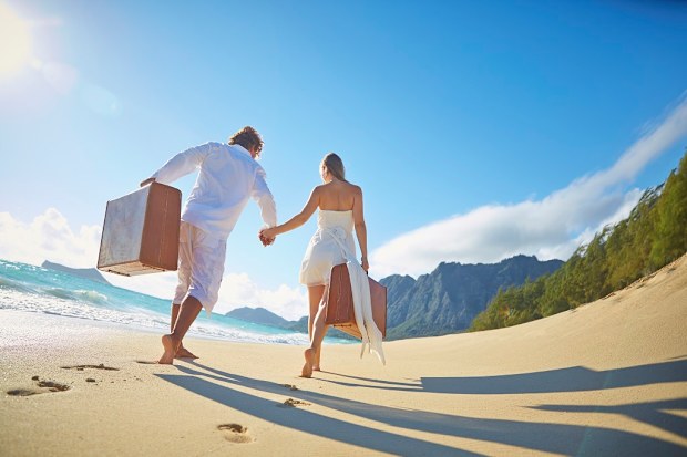 Couple on a holiday at a beach location