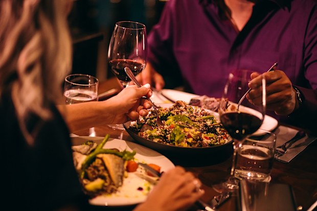 Dinner with wine