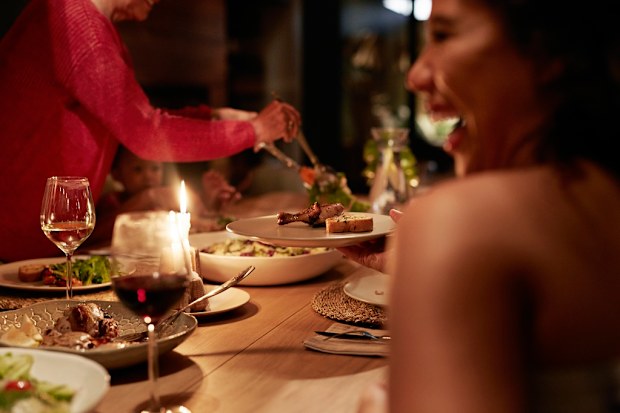 People attending dinner party