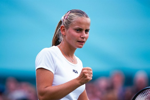 Jelena Dokic of the Australia in action at Wimbledon.