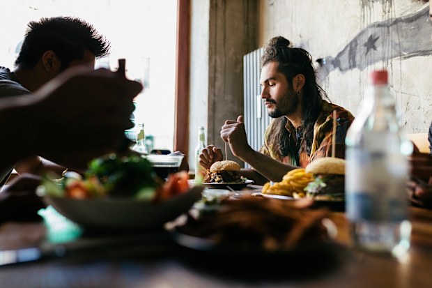 Friends eating out