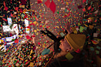 <p>In New York, crowds packed into Times Square in a tradition even more globally renowned than Sydney's.</p><p>As fireworks launched at midnight, the air above famous location became a sea of confetti.﻿</p><p>Here, Times Square Alliance volunteers were seen joining in the celebrations.</p>