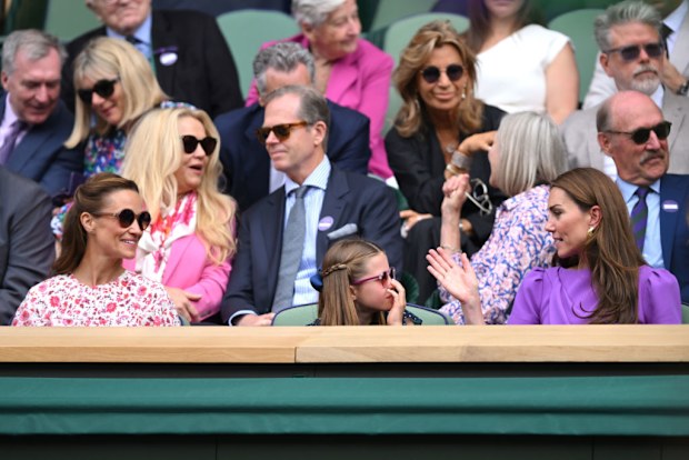 (L-R) Admiral Sir Tony Radakin, Pippa Middleton, Stefan Edberg, Princess Charlotte of Wales and Catherine Princess of Wales