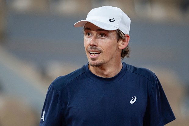 Alex De Minaur of Australia during a training session in preparation for the 2025 French Open.