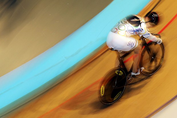 Sir Chris Hoy in action at Ahoy Rotterdam on January 6, 2013.