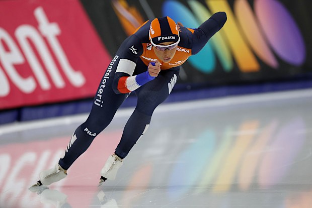 Jutta Leerdam, Utah'taki ISU Dünya Kupası'nda yarışıyor.