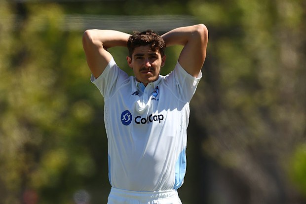 Sean Abbott of New South Wales reacts.