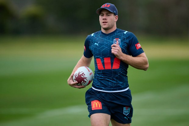 Matt Burton trains with the NSW Blues.