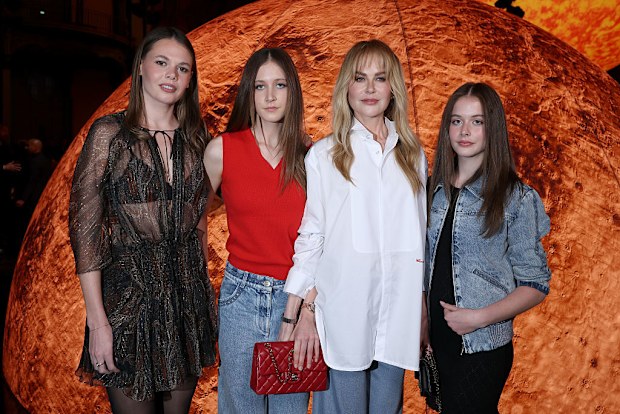 Nicole Kidman and daughters Sunday Rose and Faith Margaret at Chanel Paris Fashion Week show, Oct 2025
