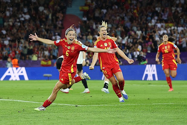 Aitana Bonmati of Spain celebrates scoring.