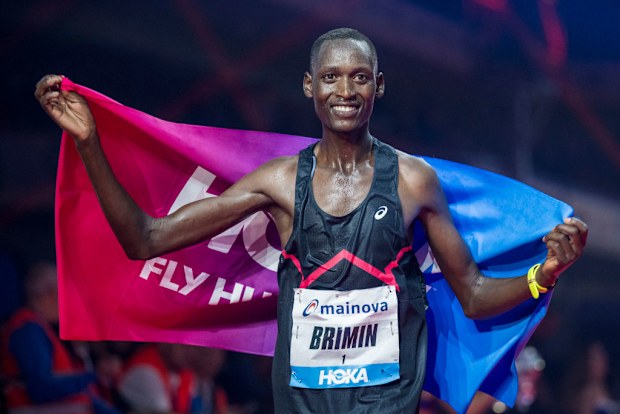 Brimin Kipkorir Misoi of Kenya wins the Mainova Frankfurt Marathon in 2:04:53 hours on October 29, 2023.