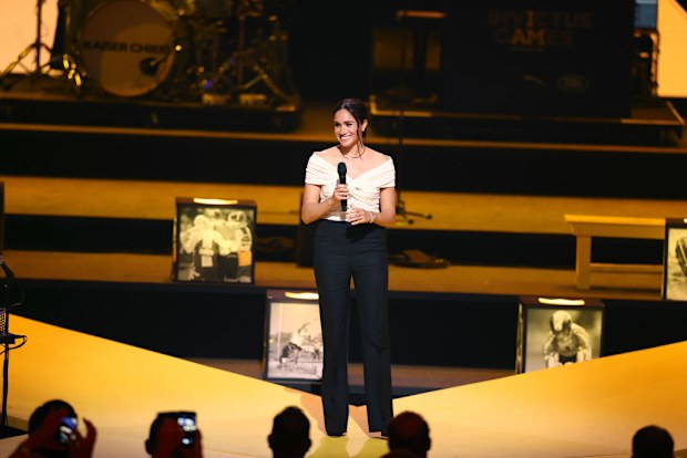 Meghan Markle stunned in another glamorous outfit as she addressed the audience at the games