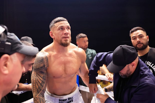 Sonny Bill Williams in his corner after his loss to Mark Hunt in 2022.
