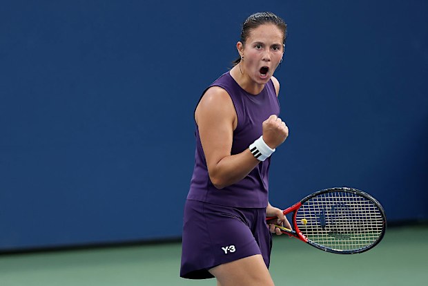 Daria Kasatkina of Australia reacts against Kamilla Rakhimova.